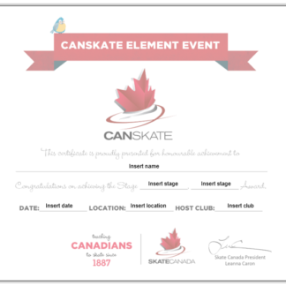 A picture of the CanSkate Element Certificate.