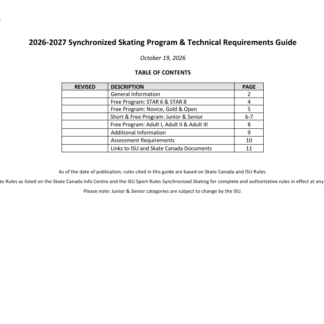 2026-2027 Synchronized Skating Program Requirements Guide (English)