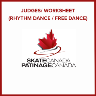 A picture of the Judge Worksheet for Rhythm and Free Dance events.