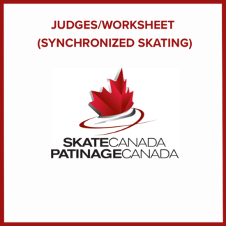 A picture of the judge/referee worksheet for synchronized skating events.