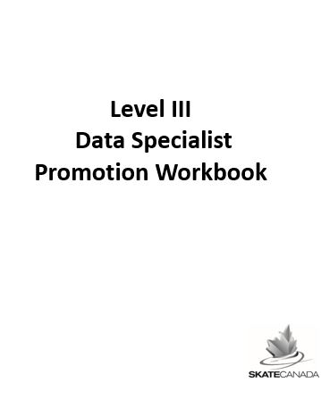 A picture of the Level III Data Specialist Workbook.