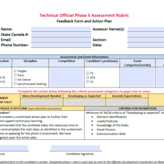 Technical Official Phase II Assessment Rubric