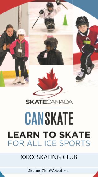 An image of a customizable template for a retractable banner to promote CanSkate.