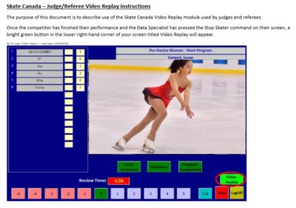 A photo of the Judge and Referee Video Replay Instructions module now available to judges and referees.