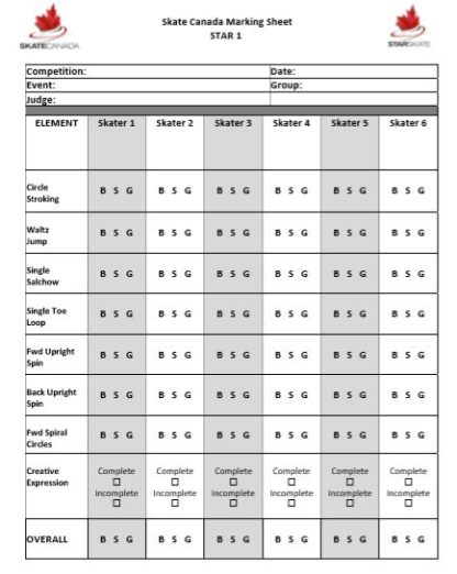 Une image de la Feuille de notation STAR 1.