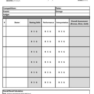 une image de la feuille de notation STAR - Interprétation/démonstration/improvisation créative.