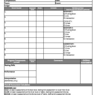 A picture of the Synchronized Skating: Beginner I & II / Elementary worksheet.