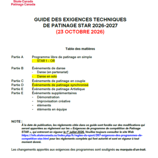 Guide des Exigences techniques des programmes de patinage STAR 2026-2027 (français)