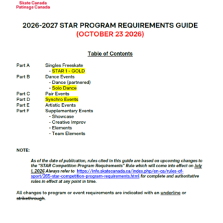 Guide des exigences techniques des programmes de patinage STAR 2026-2027 (anglais)