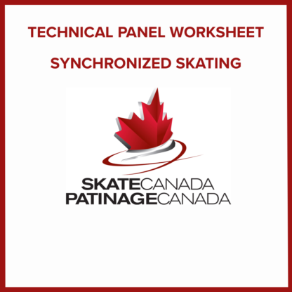 Une image de la feuille de notation des officiels technique : patinage synchronisé.