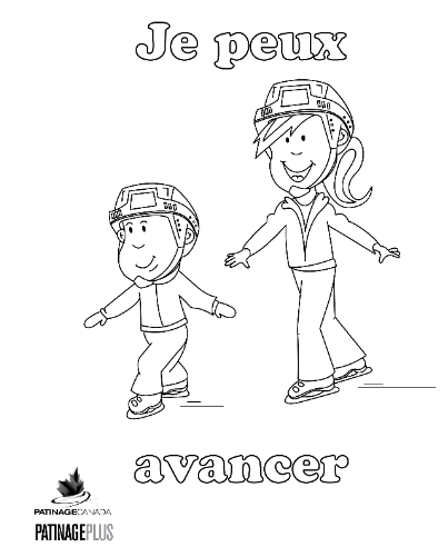 A picture of the colouring sheet with two skaters moving forward.