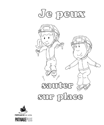 Une image de la feuille à colorier avec deux patineurs qui sautent.
